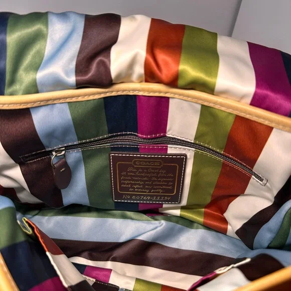 Coach Tan Striped Interior Bag